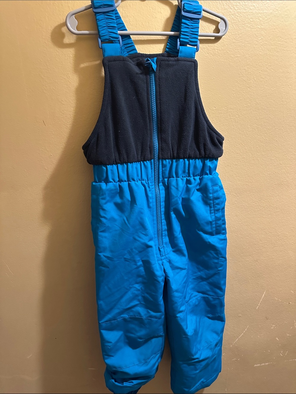 Slalom Blue and Black Insulated Snow Overalls with Adjustable Straps